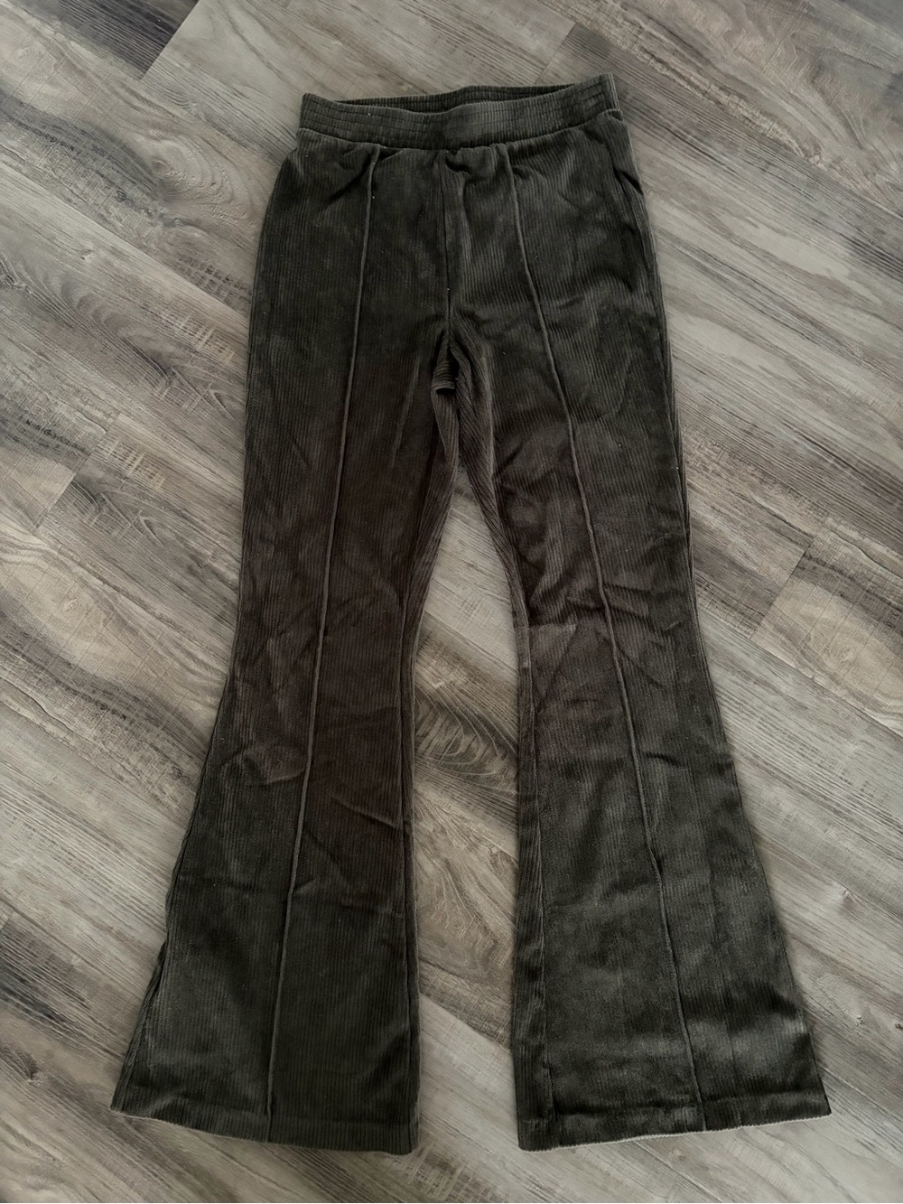 Women's Olive Green Flare Pants, Size Small